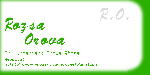 rozsa orova business card